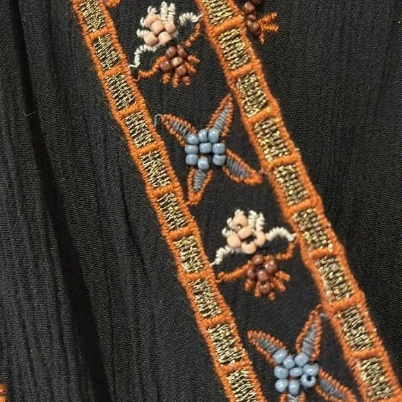 Free People Black V-neck Dolman Sleeve Blouse with 3/4 Sleeves - Small - Picture 4 of 6